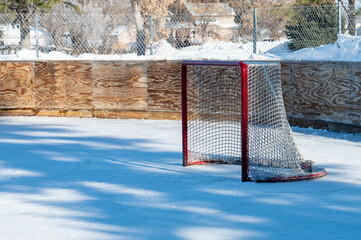 ice hockey net outdside