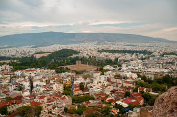 Fototapeta na wymiar The city of Athens taken from the Parthenon