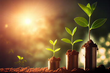 Wachsende Setzlinge zur motivation zum Erfolg  - Generative AI