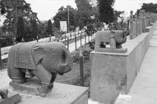 Typical Statues of  Elephant  in Bagh-E-Bahu