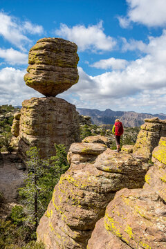 Girl hiking in Chiricahua National Monument, Willcox, Arizona, USA