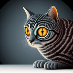 Fototapeta premium cute cat 3d cartoon