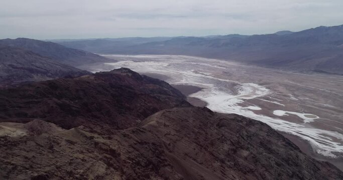 Dante's View in Death Valley. Mountain and salty Area in Background. Dante's View provides a panoramic view of the southern Death Valley basin. California