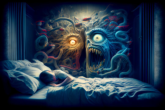 Generative AI abstract render of a sleep disorder