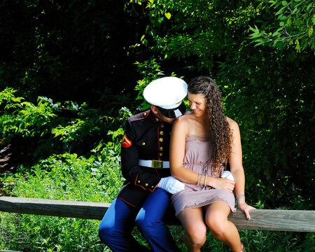 A couple spends time together before the boyfriend is deployed for a year of active duty.
