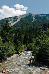 Obraz premium Picturesque rocky river is flowing through gorge Zügenschlucht