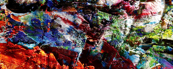 Color texture. Hand drawn oil painting on canvas. Abstract art background. Modern, contemporary art. Colorful canvas. Wall decor background	
