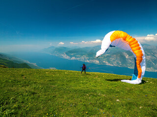 South Tirol Paragliding training above the Monte Baldo peak 