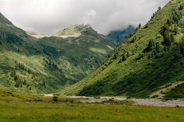 Beautiful hiking nature in Davos Klosters in Switzerland
