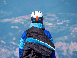 Fototapeta na wymiar South Tirol Paragliding training above the Monte Baldo peak 