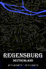 Urbaner Regensburg Straßename Stadtplan 