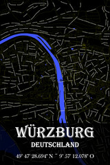 Urbaner Würzburg Straßename Stadtplan 