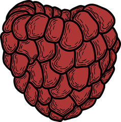 Fototapeta premium Minimalistic raspberry, png file