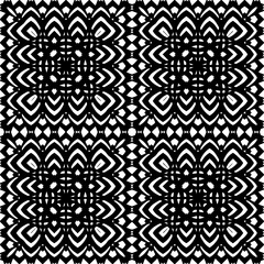 Vector pattern in geometric ornamental style. Black and white color. Simple geo all over print block for apparel textile, ladies dress, fashion garment, digital wall paper.