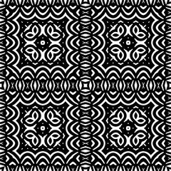 Vector pattern in geometric ornamental style. Black and white color. Simple geo all over print block for apparel textile, ladies dress, fashion garment, digital wall paper.