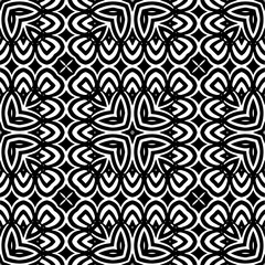 Vector pattern in geometric ornamental style. Black and white color. Simple geo all over print block for apparel textile, ladies dress, fashion garment, digital wall paper.