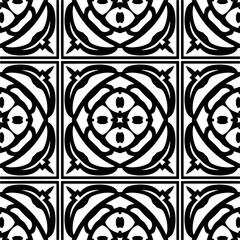 Vector pattern in geometric ornamental style. Black and white color. Simple geo all over print block for apparel textile, ladies dress, fashion garment, digital wall paper.