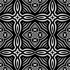 Vector pattern in geometric ornamental style. Black and white color. Simple geo all over print block for apparel textile, ladies dress, fashion garment, digital wall paper.
