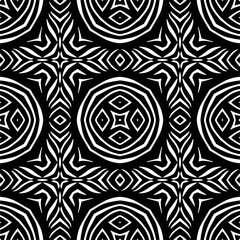 Vector pattern in geometric ornamental style. Black and white color. Simple geo all over print block for apparel textile, ladies dress, fashion garment, digital wall paper.