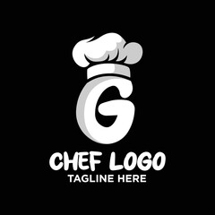 Letter G Chef Logo Design Template Inspiration, Vector Illustration.