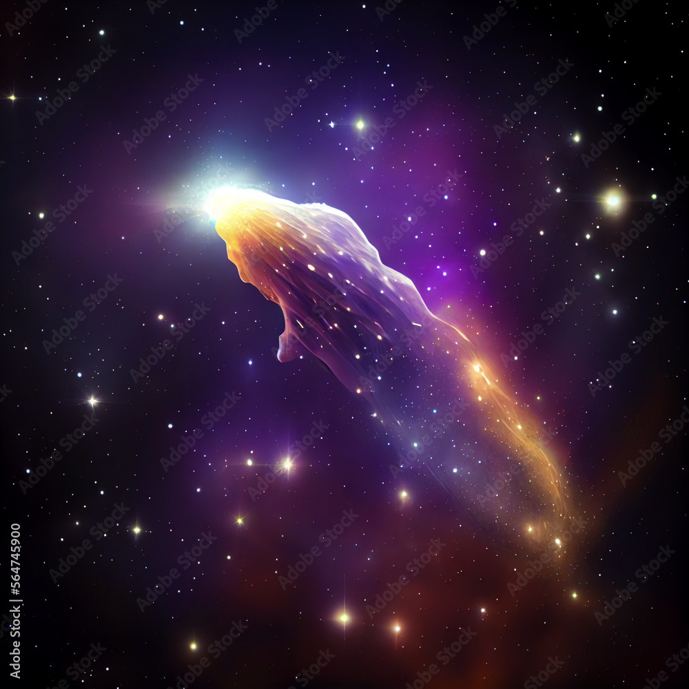 Poster beautiful abstract illustrations comet and star on a background.