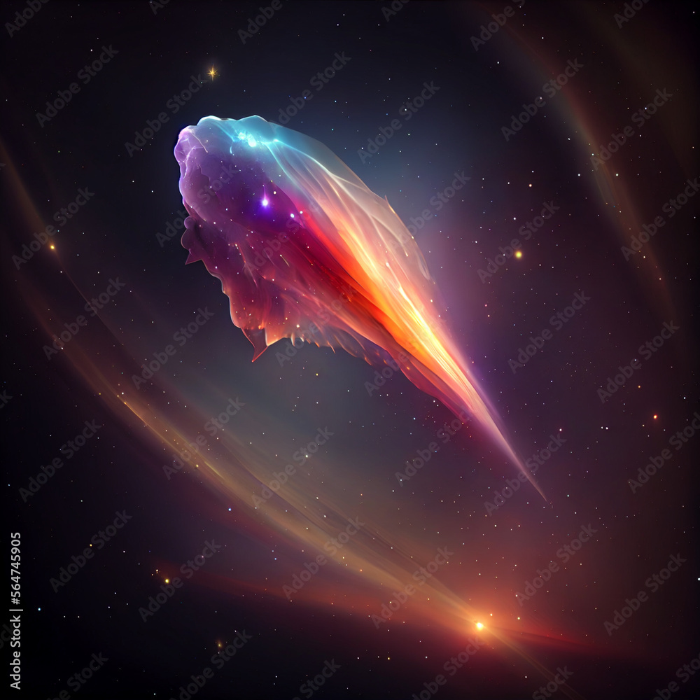 Poster beautiful abstract illustrations comet and star on a background.