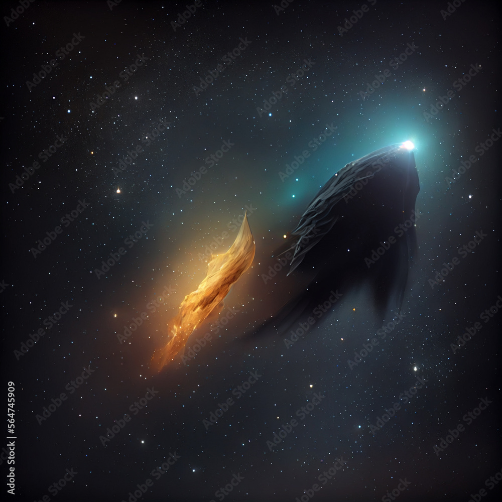 Poster beautiful abstract illustrations comet and star on a background.