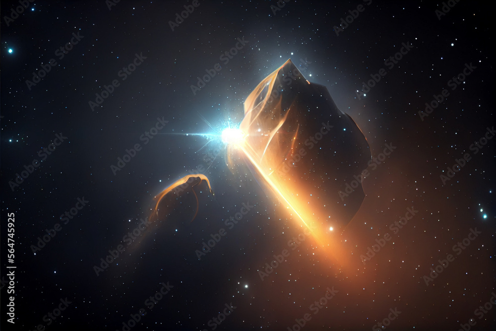 Poster beautiful abstract illustrations comet and star on a background.