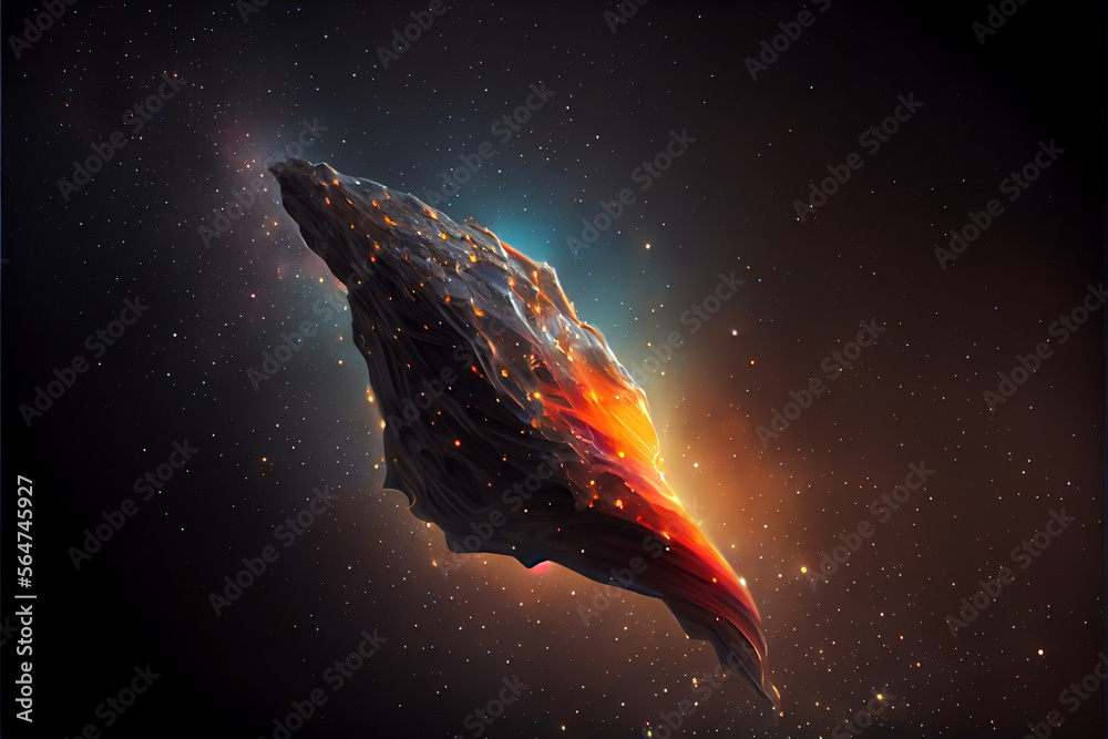 Poster beautiful abstract illustrations comet and star on a background.