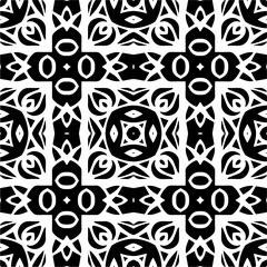 
Vector pattern in geometric ornamental style. Black and white color. Simple geo all over print block for apparel textile, ladies dress, fashion garment, digital wall paper.