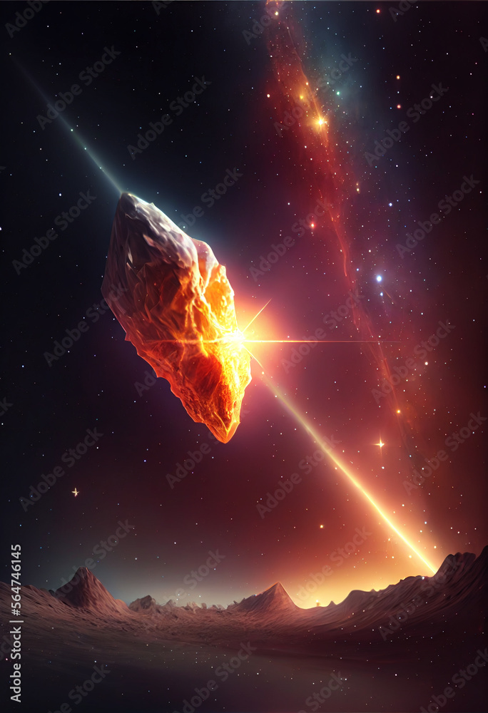 Poster beautiful abstract illustrations comet and star on a background.