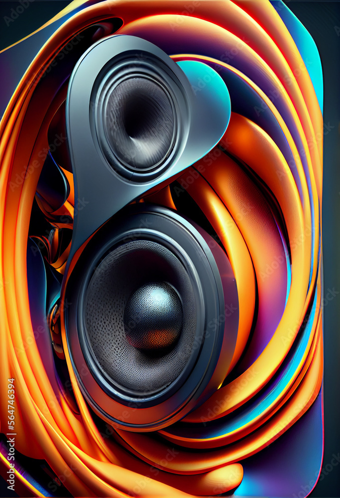 Aufkleber beautiful abstract illustrations loud speaker on a background.