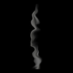 Creative vector illustration of delicate white cigarette smoke texture isolated on black background