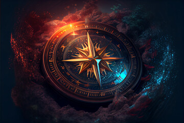 Beautiful abstract illustrations compass   on a background.  - obrazy, fototapety, plakaty