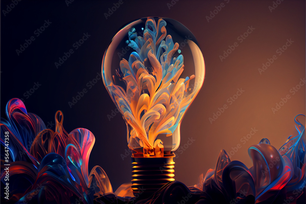 Aufkleber beautiful abstract illustrations lightbulb on a background.
