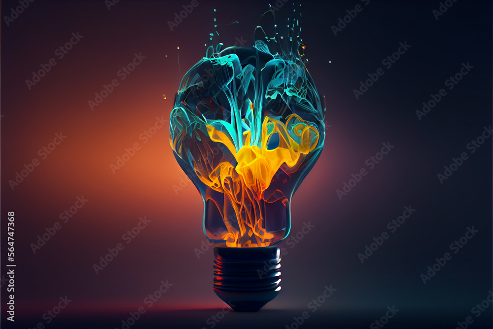 Poster beautiful abstract illustrations lightbulb on a background.