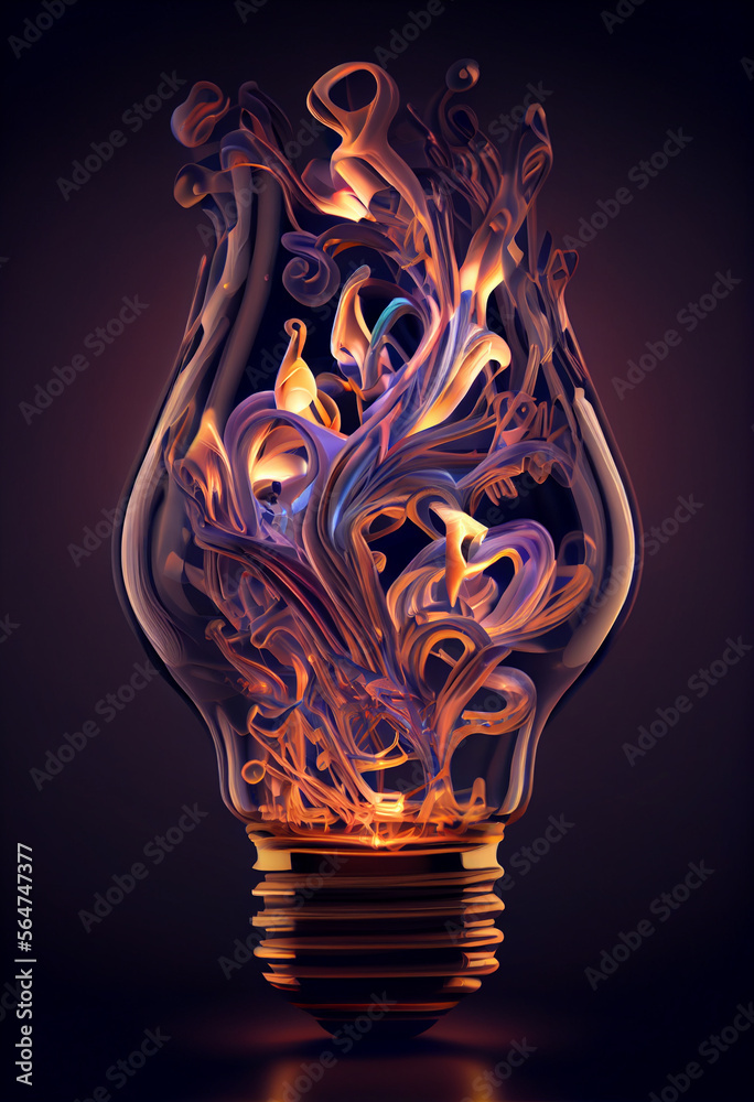 Aufkleber beautiful abstract illustrations lightbulb on a background.