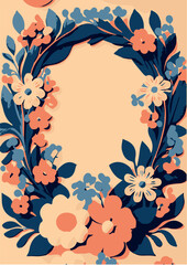 A set of backgrounds for text, psychedelic hippie art, a frame of stylized flowers.