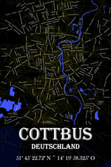 Urbaner Cottbus Straßename Stadtplan