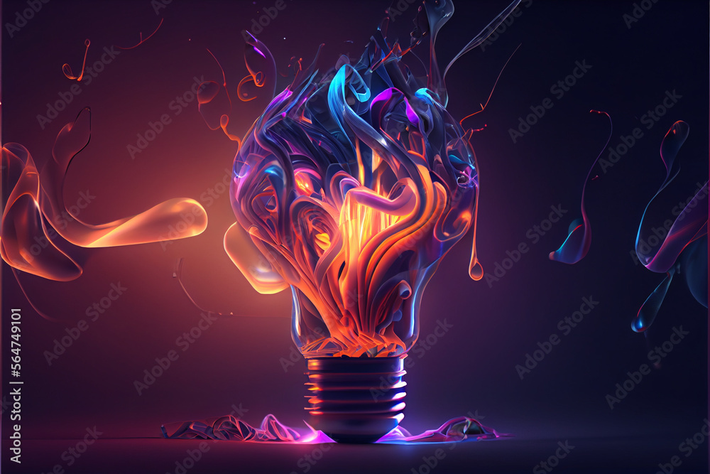 Poster beautiful abstract illustrations lightbulb on a background.