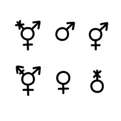 gender signs doodle icon, vector color line illustration