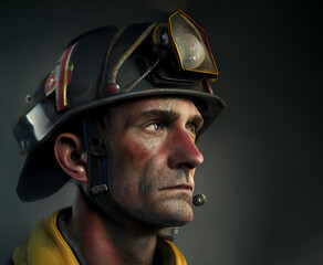 Highly equipped fireman generated by AI