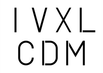 Roman numbers original stencil font