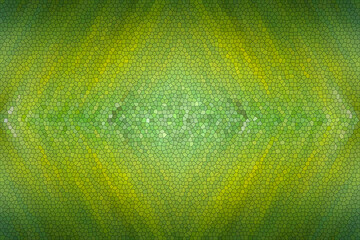 Abstract stylized mosaic, geometric green-yellow background. Illustration.