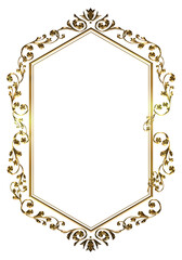表彰状、ゴールドメタリックのオリエント柄、アラベスク柄、ダマスク柄の飾り罫ビンテージのフレーム
