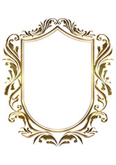 表彰状、ゴールドメタリックのオリエント柄、アラベスク柄、ダマスク柄の飾り罫ビンテージのフレーム
