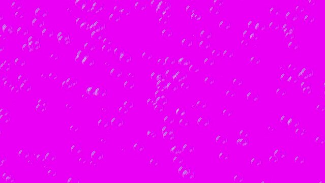 3D bubbles constantly rise up on pink background 60fps. Abstract festive background for advertising, congratulations, text, Mother day, Valentine, Christmas, Birthday. 3D animation