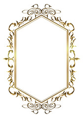 表彰状、ゴールドメタリックのオリエント柄、アラベスク柄、ダマスク柄の飾り罫ビンテージのフレーム