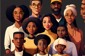 Illustration, Family,  Black History Month
