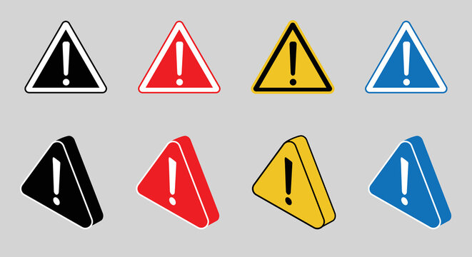 Warning Signs Set, Danger signs collection